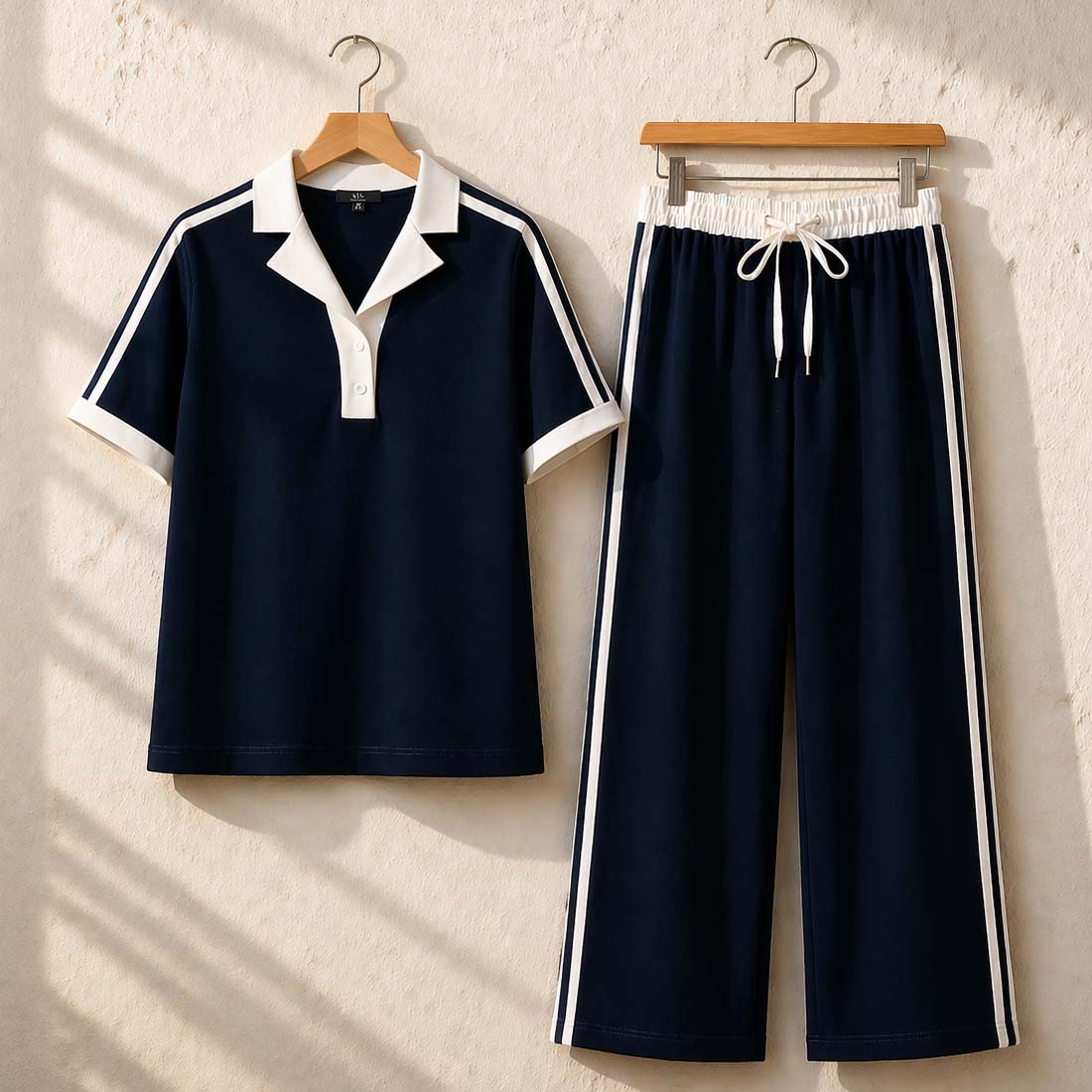 Contrast Collar Style Western 2-Pcs Summer Dry-Fit Tracksuit For Her. WSTS-01 V2 Secondary image